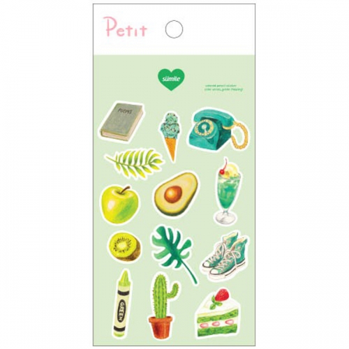 PD831 Color sticker green 쁘띠팬시 다이어리 스티커 컬러 포인트 그린 초록