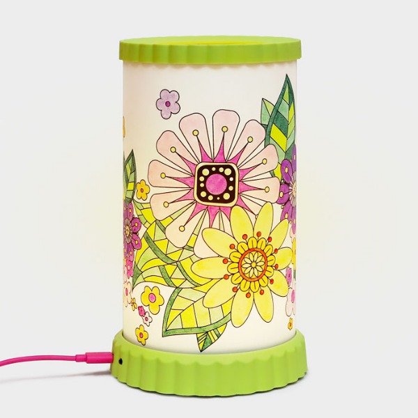 원기둥 LED 컬러링 램프 '꽃'